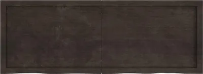 Immagine prodotto di vidaXL Mensola a muro marrone scuro 140x50x(2-6)cm in legno massiccio trattato con rovere