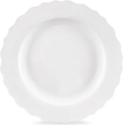 Obrázok produktu pre Biely porcelánový tanier s vlnitým okrajom, vhodný do umývačky riadu