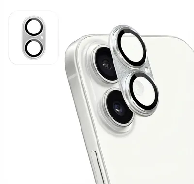 Obrázok produktu pre Ochranné sklo na fotoaparát pre iPhone 17 – balenie 2 kusov – strieborná farba
