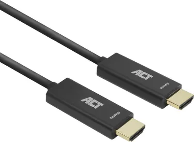 Produktbild von ACT 100 Meter HDMI Premium High Speed 4K Aktives optisches Kabel v2.0 LSZH HDMI-A Stecker - HDMI-A Stecker, 100 m, HDMI Typ A (Standard), HDMI Typ A (Standard), 18 Gbit/s, Audio Return Channel (ARC), Schwarz