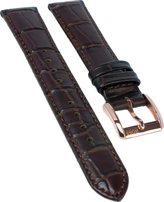 Produktbild von Hugo Boss 1502313 | Uhrenarmband aus Leder Krokoprägung braun 16mm