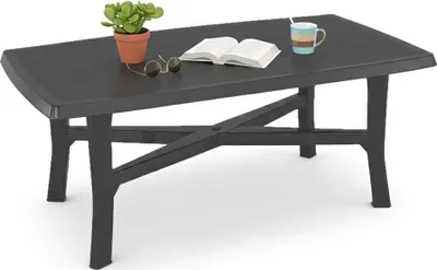 Immagine prodotto di Rasura - Tavolo da Esterno, 180x100x72h cm Nero Antracite, 6 Posti Italy