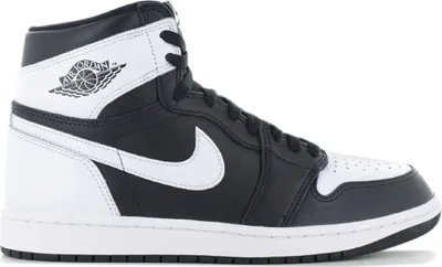 Produktbild von Nike Jordan 1 Retro High OG "Black White" Schwarz, Größe: 48,5