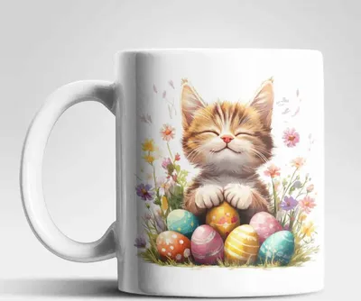 Produktbild von Ostern Katze Ostereier Kaffeetasse Teetasse Tasse Geschenkidee 325 ml – Katze-03