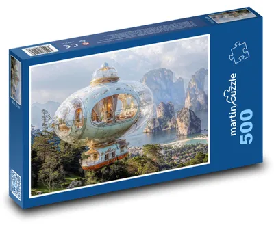 Zdjęcie produktu dla martinpuzzle - Puzzle 500 - Dirigible nad morzem
