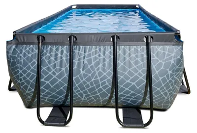 Produktbild von EXIT Stone Rahmenpool 540x250x122cm, Aufstellpool, mit Sandfilteranlage, Rechteckig, Grau