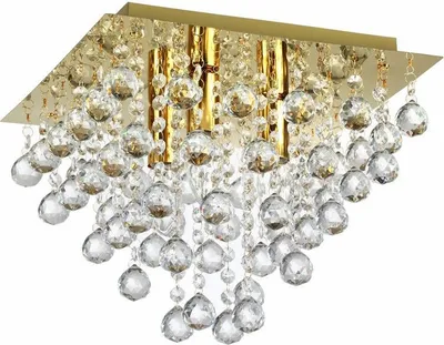 Immagine prodotto di Lampada da soffitto Lancaster Crystal dorata 3xE14x40W in metallo, dimensioni: 27x32x32 cm, IP20, Reality