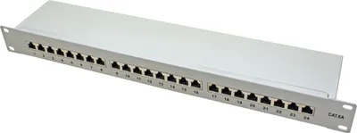 Obrázek produktu pro VALUE Patchpanel 19'' kat. 6a STP, 24 portů, šedý (26.99.0365)