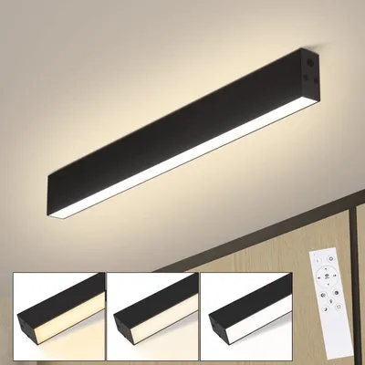 Produktbild von ZMH LED Deckenleuchte Wohnzimmer Deckenlampe 17W Modern Schwarz Deckenbeleuchtung  53.6CM Dimmbar mit Fernbedienung für Schlafzimmer  Küche Büro Esszimmer