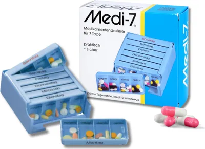Produktbild von Medikamentendosierer für 7 Tage / Medi-7 Tablettendose blau