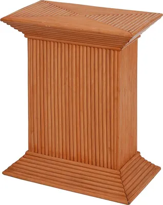 Produktbild von KRINES HOME Blumensäule, Pflanzenständer aus echtem Rattan / Blumenhocker 30x50x50cm (Terracotta)