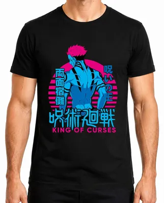 Obrázok produktu pre Jujutsu Kaisen Sukuna Ryomen King of Curses Anime Vaporwave Pánske tričko, čierne, 3XL