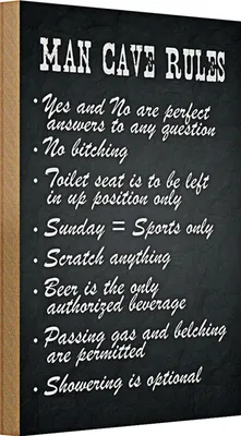 Produktbild von Holzschild Spruch 20x30cm man cave rules Männer Regeln