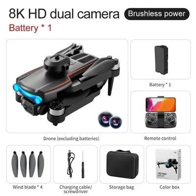 Zdjęcie produktu dla K102 MAX – składany dron – kamera 4K UHD – silnik bezszczotkowy – FPV przez Wi-Fi – zasięg 500 m – czas lotu 10–20 min – 135 g – czarny
