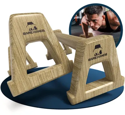 Productafbeelding van Parallettes push-up beugels - Houten handgrepen - Antislip - Set van 2