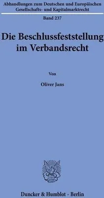 Obrázok produktu pre Die Beschlussfeststellung im Verbandsrecht