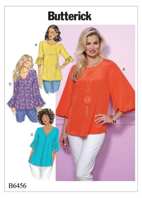 Productafbeelding van Butterick B6456A5: Patroon voor damesblouse, maten 34-42
