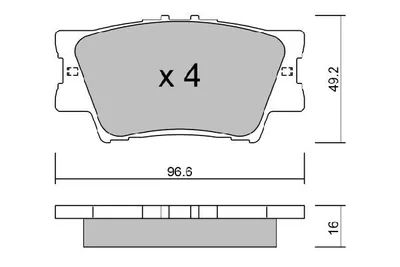 Produktbild von AISIN Bremsbeläge Satz Hinten Bremsklötze für TOYOTA RAV 4 III (ACA3, ACE, ALA3, GSA3, ZSA3) BPTO-2007