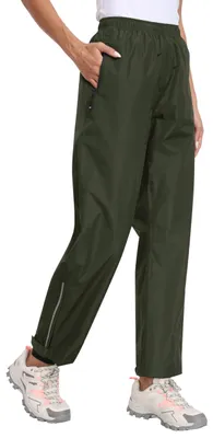 Image de Pantalon de pluie femme - Imperméable - Pliable - Noir - Pour vélo et randonnée