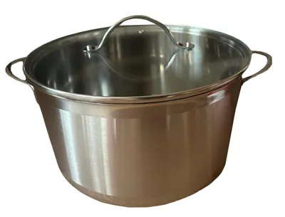 Produktbild von Edelstahl Kochtopf Topf Suppentopf mit Glasdeckel Ø 24cm 6 Liter