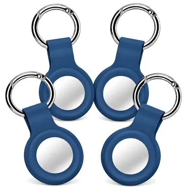 Produktbild von 4x AirTag Anhänger Blau – AirTag Schlüsselanhänger / Hülle – Silikon Cover Case für Apple AirTag – 4er-Set