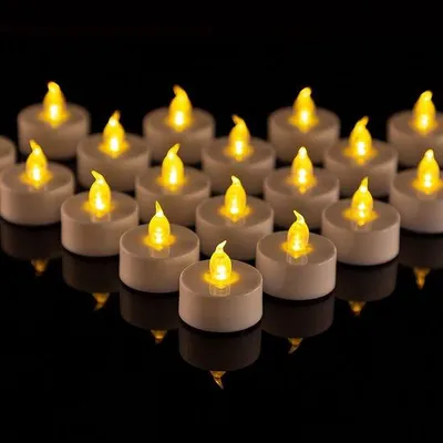 Image de Guirlandes lumineuses LED – Bougies scintillantes pour les fêtes et la décoration – Lot de 50 pièces