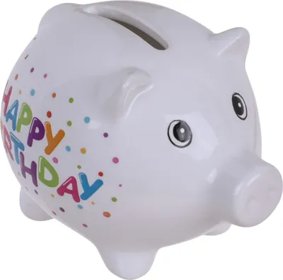 Produktbild von Sparschwein Happy Birthday Keramik 8cm