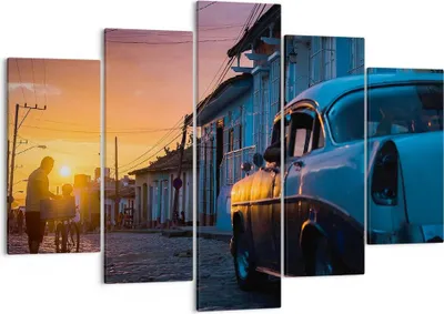 Produktbild von Bild auf Leinwand - Leinwandbild - Straße Auto Haus - 150x100cm - Wand Bild - Wanddeko - Leinwanddruck - Bilder - Kunstdruck - Wanddekoration - Leinwand bilder - Wandkunst - EA150x100-3459