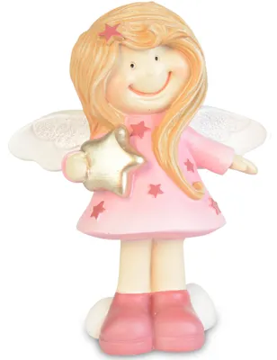 Productafbeelding van Kerstfiguur "Rosalinde" met ster, 13 cm | 70292 - Kerstdecoratie voor kinderen