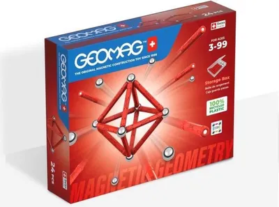Produktbild von Magnetisches Konstruktionsspielzeug, GEOMAG Classic Recycled, 24 Teile, 3D Geometrie, Lernspielzeug