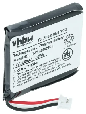 Produktbild von vhbw Akku kompatibel mit Sennheiser GSP 350, GSP 670, GSP 500 Wireless Headset Kopfhörer (350 mAh, 3,7 V, Li-Polymer)