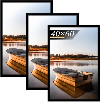 Immagine prodotto di Set di 3 cornici nere per foto, dimensioni 40 x 60 cm