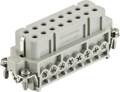 Produktbild von HARTING Han 16A FE(Au)/CuNi Buchseneinsatz (F) Schraubanschluss, 16-polig+PE 250V, 16A - 1 Stück