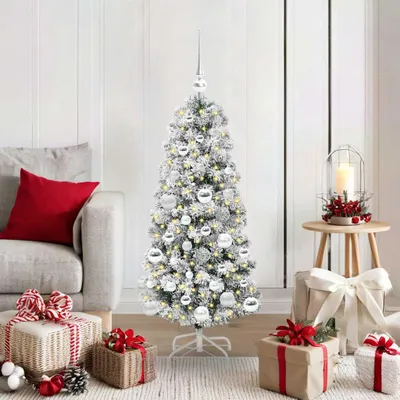Imagen del producto de Maison Exclusive - Árbol de Navidad artificial plegable, verde y blanco, 120 cm