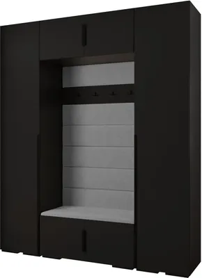 Produktbild von MEBLE KRYSPOL Inova 1 Möbelset Garderobe, 236,7x200x47cm - Schwarz, Manila 16, Schwarz