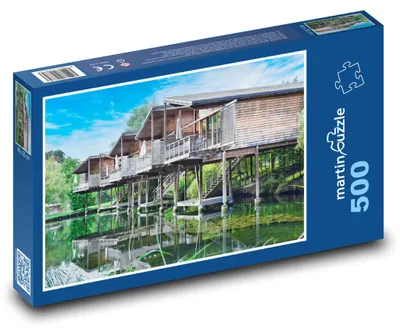 Produktbild von Puzzle 500 Wasserresidenzen - Häuser am See - martinpuzzle