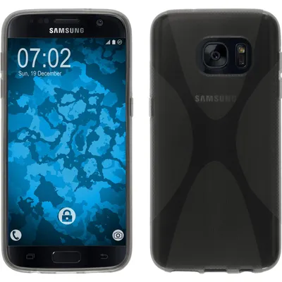 Produktbild von PhoneNatic Case kompatibel mit Samsung Galaxy S7 - grau Silikon Hülle X-Style + 2 Schutzfolien