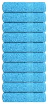 Image de vidaXL Serviettes de douche FROGN, lot de 10, turquoise, 70 x 140 cm, 360 g/m²