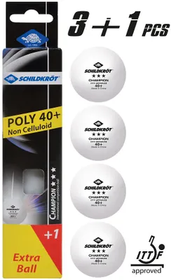 Immagine prodotto di TT-Ball 3-Stern CHAMPION POLY 40+, bianco, 3+1, 4pz.Promobox
