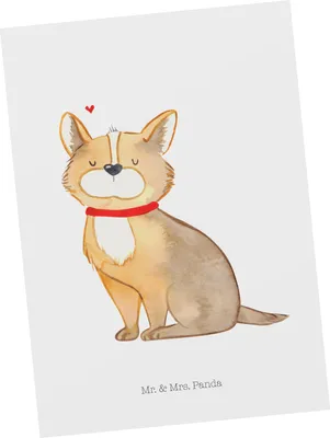 Produktbild von Mr. & Mrs. Panda Postkarte Hund Glück - Weiß - Geschenk, Liebe, Süß, Sprüche, Grußkarte, Ansichtskarten, Postkarten, Herz, Ansichtskarte, Spruch, bildkarte