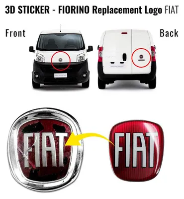Immagine prodotto di Adesivo Fiat Professional 3D logo di ricambio anteriore + posteriore per Fiorino
