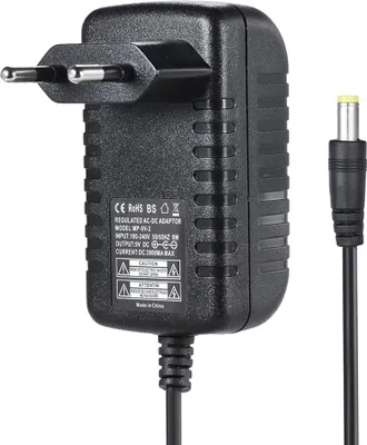 Image de ZJchao Adaptateur d'alimentation Convertisseur AC régulé 9V DC 2A -Adaptateur à tête magnétique pour pédales d'effets de guitare basse 100~240 V Entrée prise US Plastique & métal Câble 110 cm (prise EU)