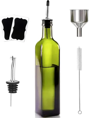 Produktbild von ?lflasche 500ml Set, Essig ?lflasche mit Ausgie?er, Oliven?l Flasche fš¹r Kš¹che BBQ
