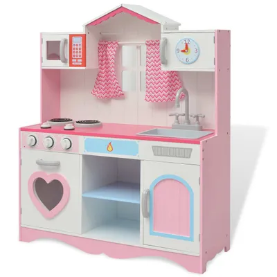 Zdjęcie produktu dla Vidaxl Spielzeugküche Rosa und Weiß 82x30x100 cm Holz