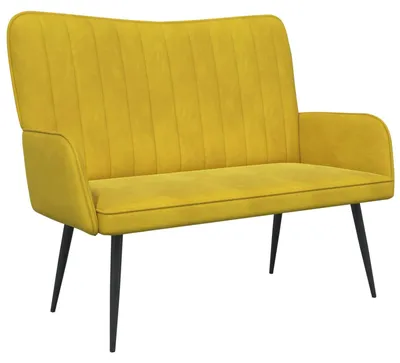 Obrázok produktu pre vidaXL Dvojmiestna pohovka Žltá 115 x 61 x 87 cm Zamat (V)