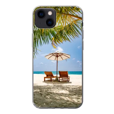 Produktbild von MuchoWow® Handyhülle Schutzhülle Hülle für iPhone 13 Strand - Strandkorb - Sonnenschirm Silikon Softcase Handy Hülle - Karteninhaber
