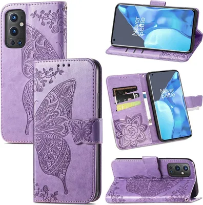 Zdjęcie produktu dla Pokrowiec König Design kompatybilny z etui na telefon OnePlus 9 Pro ze skóry syntetycznej - fioletowy