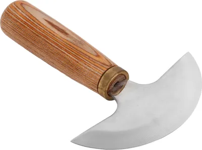 Obrázek produktu pro Kulatý nůž na kůži DIY řezné nástroje z vysoce uhlíkové oceli s rukojetí z ořechového dřeva pro řezbářství