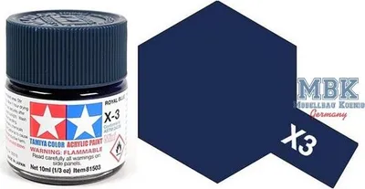 Obrázok produktu pre Tamiya akrylová farba X3, X- 3 KÖNIGSBLAU lesklá 23 ml