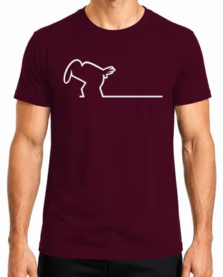 Produktbild von La Linea Balum Strichmännchen Osvaldo Cartoon Retro Cavandoli Herren T-Shirt, Burgundy, 3XL